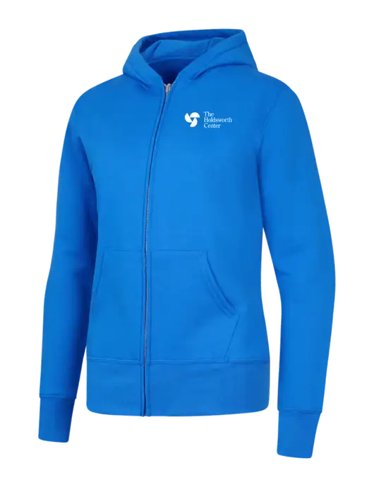 Royal Womens Core Fleece Full-Zip Hooded Sweatshirt w/Holdsworth Center Logo