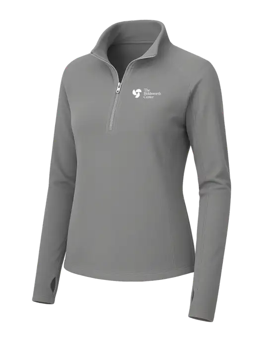 Womens Medium Grey Microfleece 1/2 Zip Pullover w/Holdsworth Center Logo