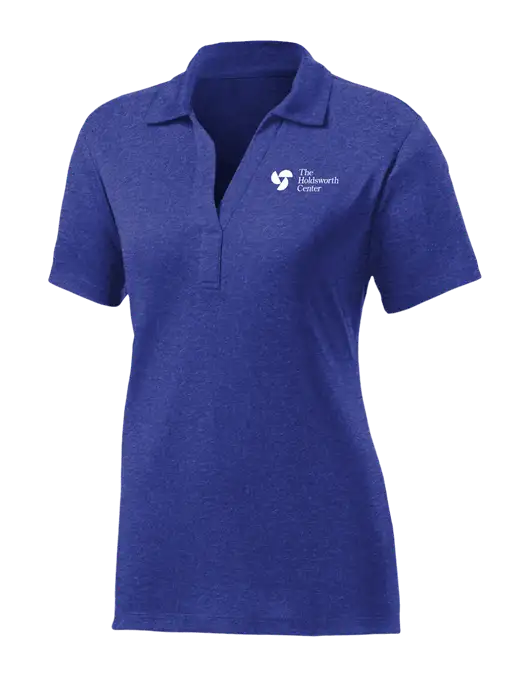 Womens Dark Royal Heather Contender Polo w/Holdsworth Center Logo