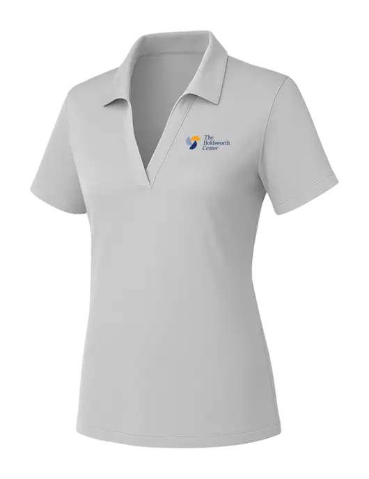 Womens Light Grey PosiCharge RacerMesh Polo w/Holdsworth Center Logo
