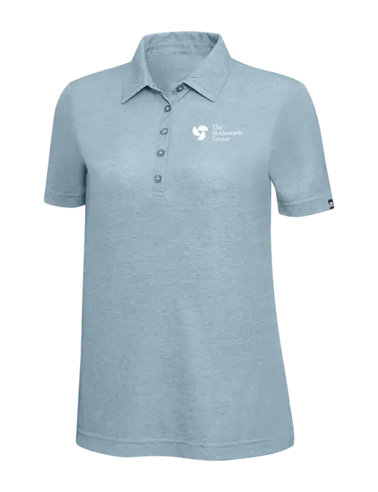 TravisMathew Light Blue Heather Womens  Oceanside Polo w/Holdsworth Center Logo
