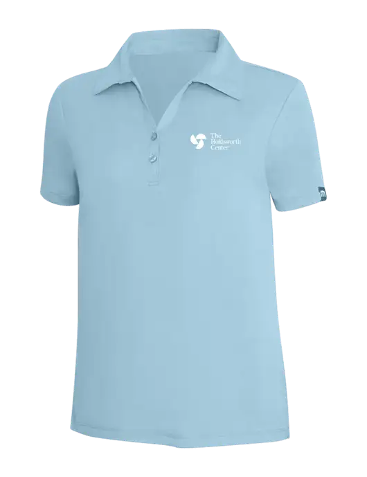 TravisMathew Light Sapphire Heather Womens Coto Performance Polo w/Holdsworth Center Logo