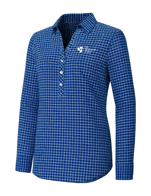 Womens Navy/White City Stretch Shirt w/Holdsworth Center Logo