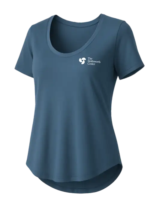 Mercer+Mettle Womens Light Navy Blue Stretch Jersey Relaxed Scoop w/Holdsworth Center Logo