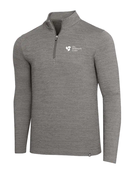 TravisMathew Medium Grey Heather Crestview 1/4 Zip w/Holdsworth Center Logo