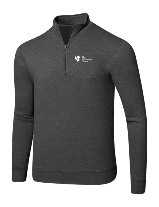 Dark Heather Grey 8.5 oz Ring Spun 1/4 Zip Pullover Sweatshirt w/Holdsworth Center Logo