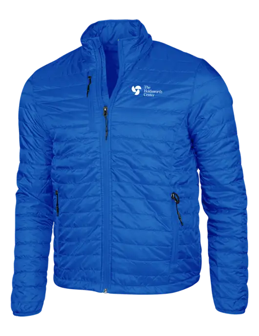 Dark Royal Blue Puffy Packable Jacket w/Holdsworth Center Logo