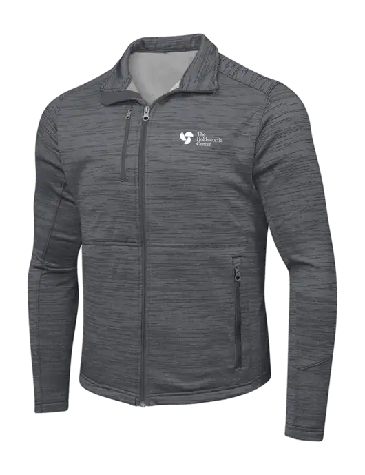 Medium Grey Digi Stripe Fleece Jacket w/Holdsworth Center Logo