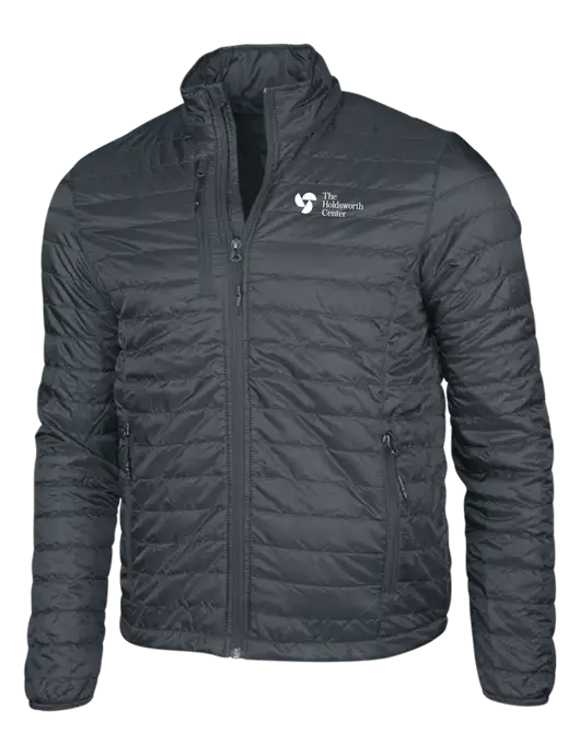 Dark Grey Puffy Packable Jacket w/Holdsworth Center Logo