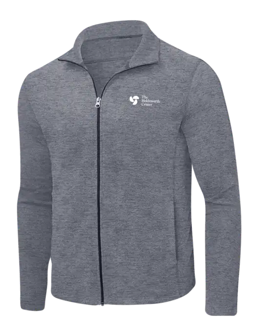 Light Navy Heather Microfleece Full-Zip Jacket w/Holdsworth Center Logo