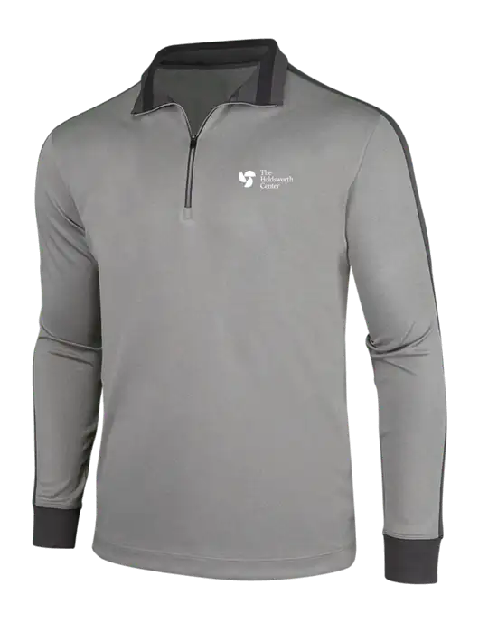 NIKE Athletic Grey/Heather Dark Grey Dry-Fit 1/2 Zip Cover-Up w/Holdsworth Center Logo