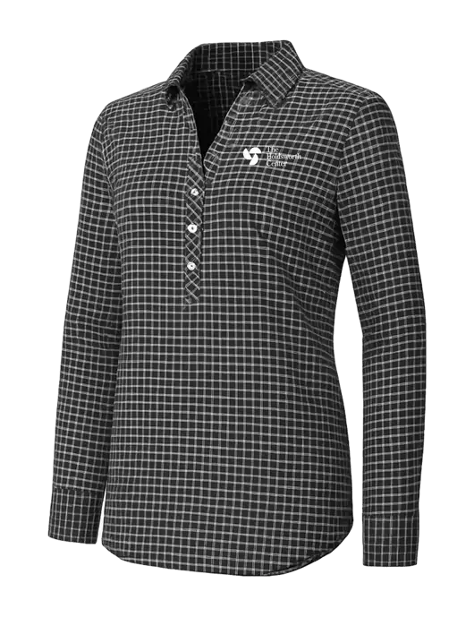 Womens Dark Grey/White City Stretch Shirt w/Holdsworth Center Logo