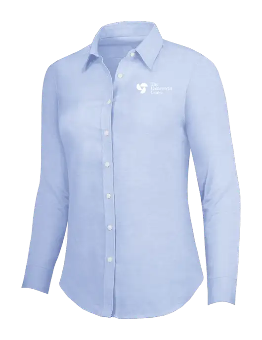 Light Blue Womens SuperPro Oxford Shirt w/Holdsworth Center Logo