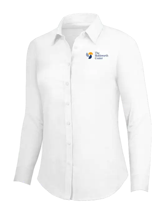 White Womens SuperPro Oxford Shirt w/Holdsworth Center Logo