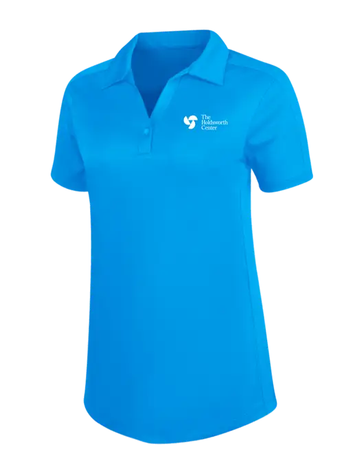 Womens Sapphire Blue Diamond Jacquard Polo w/Holdsworth Center Logo