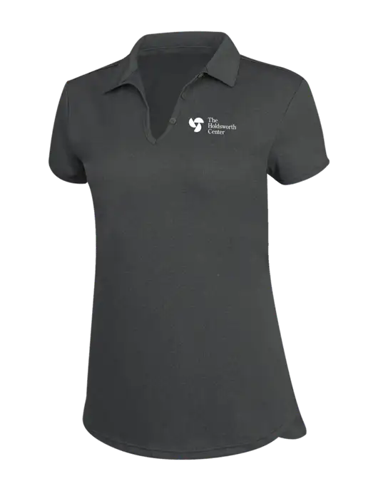 Womens Charcoal Trace Heather Polo w/Holdsworth Center Logo
