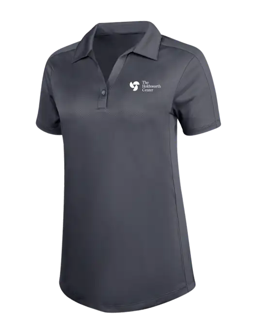 Womens Dark Grey Diamond Jacquard Polo w/Holdsworth Center Logo