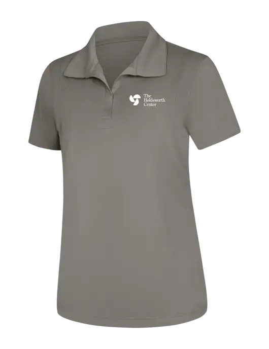 Womens Medium Grey Micropique Sport-Wick Polo w/Holdsworth Center Logo