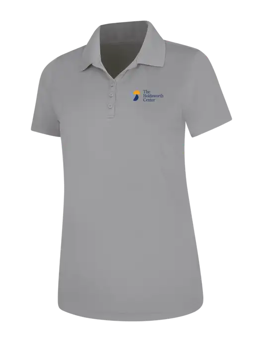 Light Grey Womens Dry Zone UV Mesh Polo w/Holdsworth Center Logo