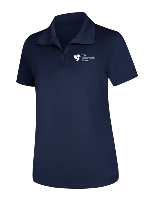 Womens Navy Micropique Sport-Wick Polo w/Holdsworth Center Logo