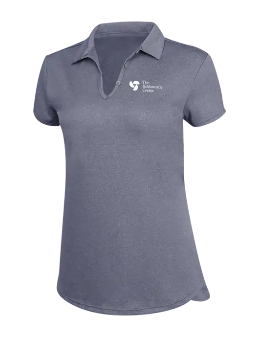 True Navy Womens Trace Heather Polo w/Holdsworth Center Logo