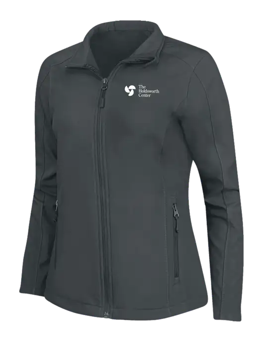 Charcoal Grey Womens Core Soft Shell Jacket w/Holdsworth Center Logo
