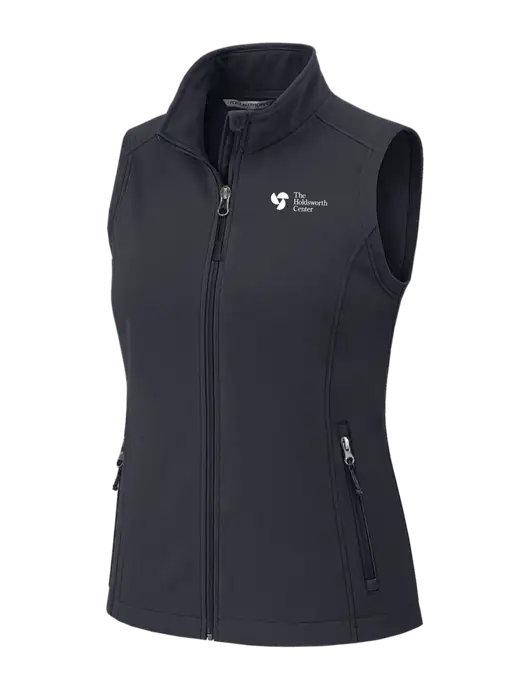 Charcoal Grey Womens Core Soft Shell Vest w/Holdsworth Center Logo