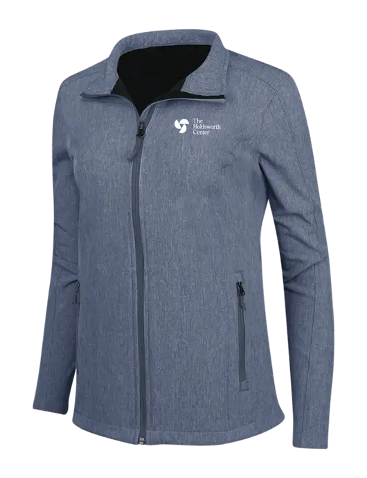 Navy Heather Womens Core Soft Shell Jacket w/Holdsworth Center Logo