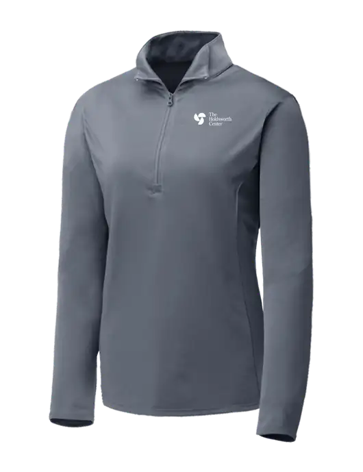 Medium Grey Womens Posicharge Competitor ¼ Zip Pullover w/Holdsworth Center Logo