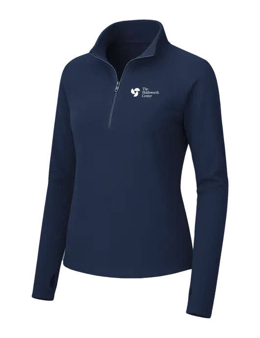 Womens Navy Microfleece 1/2 Zip Pullover w/Holdsworth Center Logo