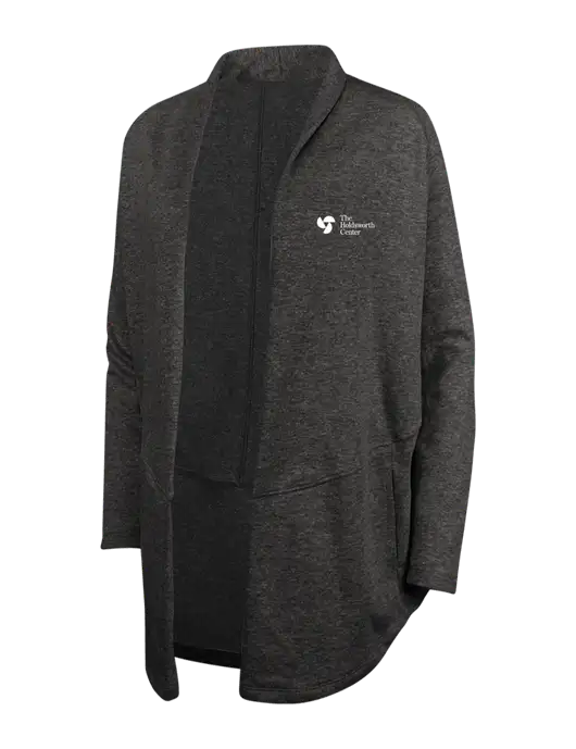 Charcoal Heather/ Medium Heather Grey Womens Interlock Cardigan w/Holdsworth Center Logo