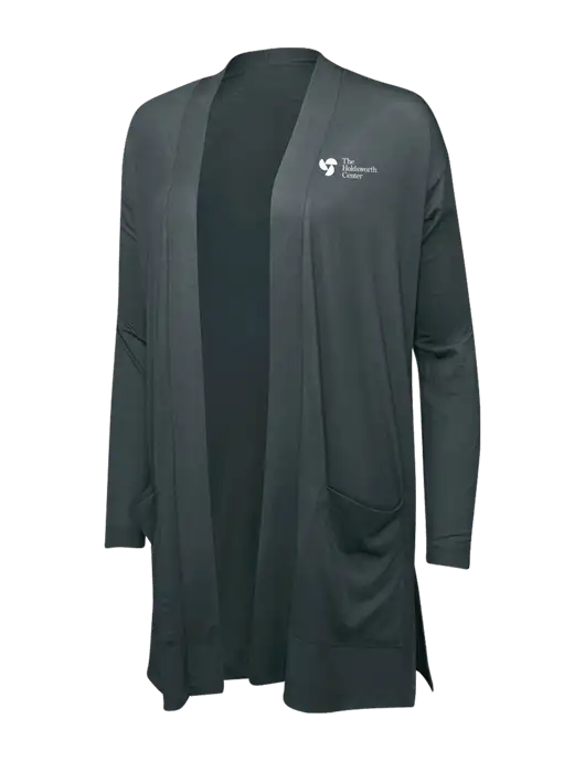 Smoke Grey Womens Concept Long Pocket Cardigan w/Holdsworth Center Logo