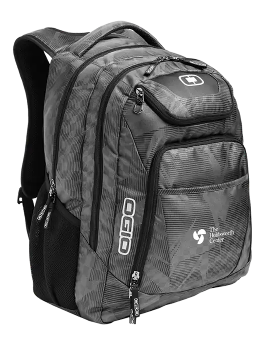 OGIO Race Day Silver Excelsior Laptop Backpack w/Holdsworth Center Logo