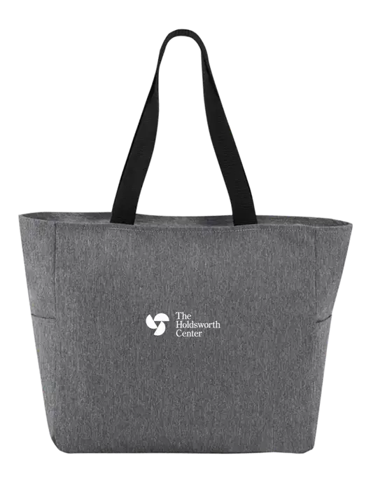 Everyday Heather Grey Zip Tote  w/Holdsworth Center Logo