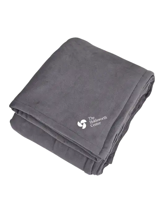 Mountain Lodge Hearth Grey Blanket  w/Holdsworth Center Logo