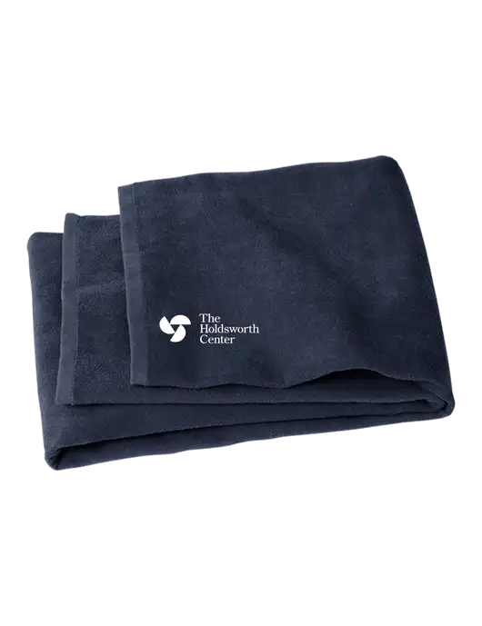 Navy Beach Towel w/Holdsworth Center Logo