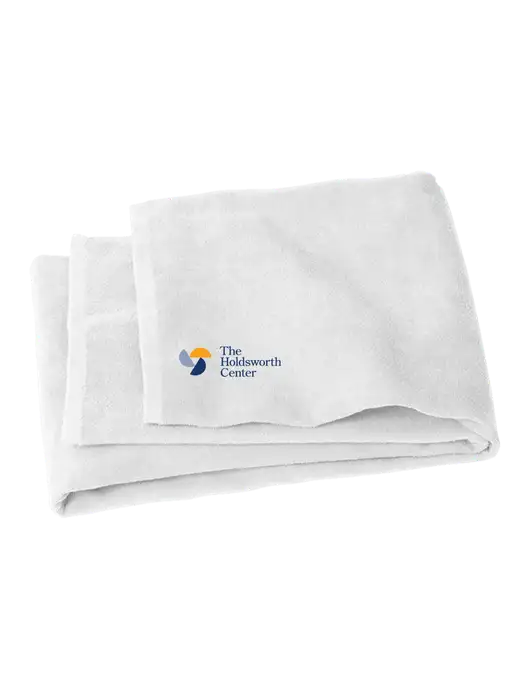 White Beach Towel w/Holdsworth Center Logo