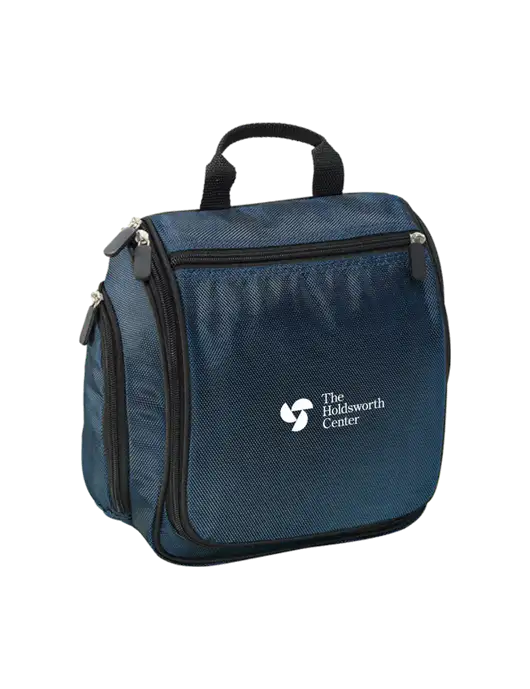 Hanging Dark Steel Blue Toiletry Kit w/Holdsworth Center Logo