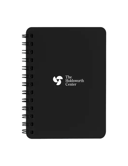 Sturdy Black Hardcover Notebook, 5.25 x 7 w/Holdsworth Center Logo